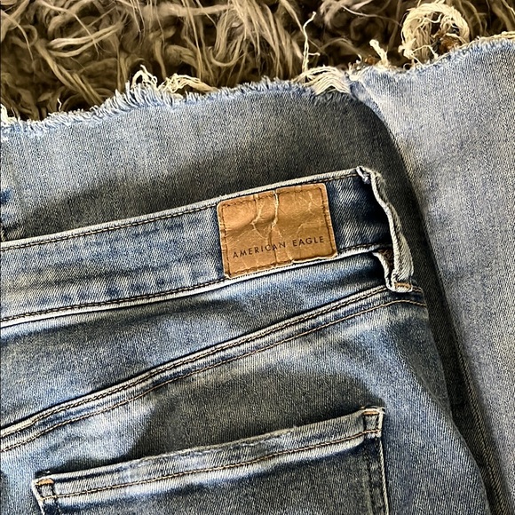 AEO wide flare leg Women's Blue Jeans 14 next level stretch retro bell bottoms 🦅 - Picture 7 of 7